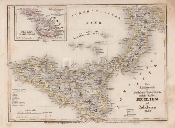 Mappa antica Sicilien und Calabrien