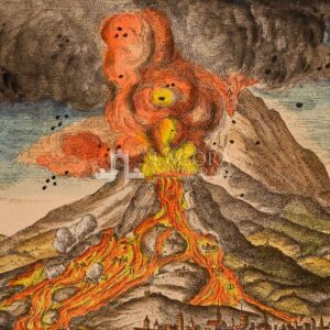 Etna in eruzione 1669 su carta cotone (repro)