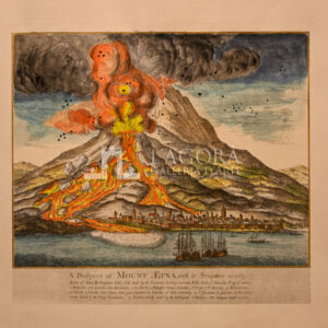 Mt. Etna in eruption in 1669 on cotton paper