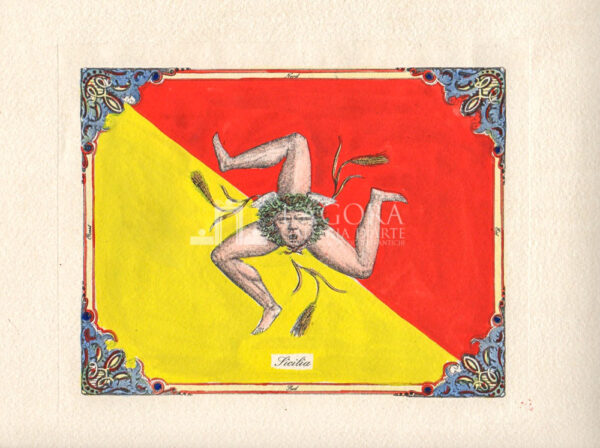 Trinacria su carta cotone - immagine 2
