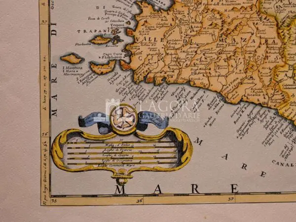 Mappa Sicilia di Vincenzo Coronelli - immagine 4