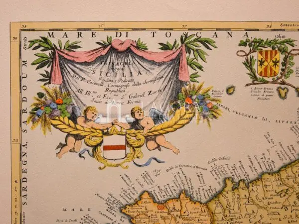 Mappa Sicilia di Vincenzo Coronelli - immagine 3