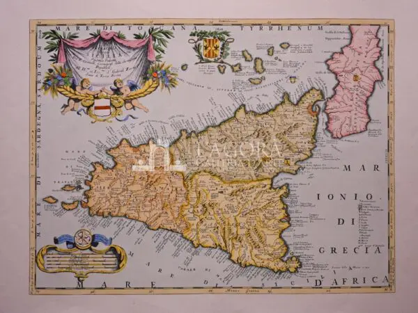 Mappa Sicilia di Vincenzo Coronelli