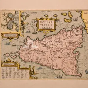 Map of Sicily by Ortelius, Siracuse