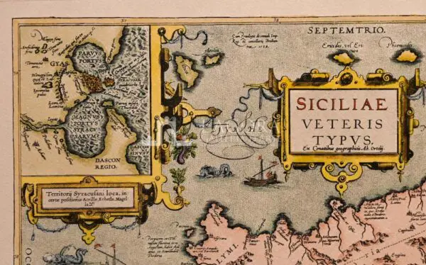 Mappa Sicilia Ortelius Siracusa - immagine 3