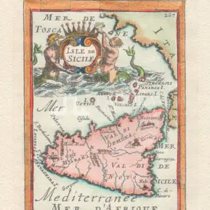 Mappa Sicilia Mallet riprodotta