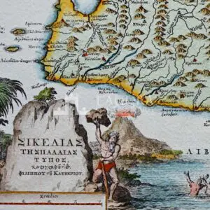 Map of Sicily in ancient Greek