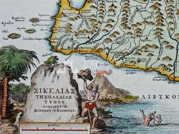 Map of Sicily in ancient Greek - Image 2