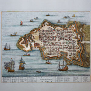 Bird’s eye view of the city of Valletta by Joan Blaeu, 1705