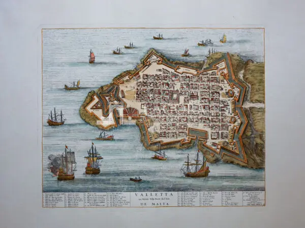 Bird’s eye view of the city of Valletta by Joan Blaeu, 1705