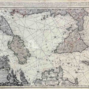 Carta nautica della Sicilia, Sardegna e Corsica, Rizzi Zannoni 1762