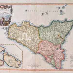 Carte de l’Isle et Royaume de Sicile – Santini