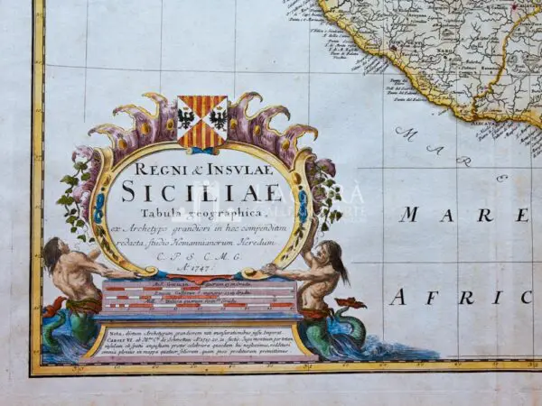 Map of Sicily Homann (heirs) 1747 - Image 4