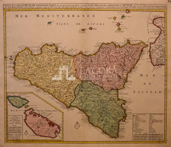 Mappa Sicilia Ottens Joachim 1725 ca.