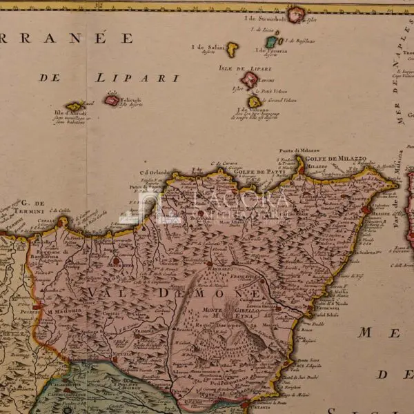 Mappa Sicilia Ottens Joachim 1725 ca. - Image 4