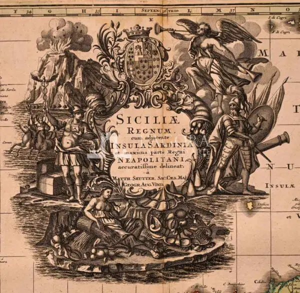 Mappa Sicilia, SEUTTER MATTEUS 1745 - Image 4