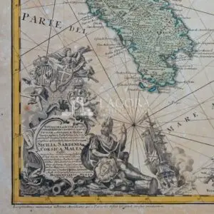 Carta nautica della Sicilia, Sardegna e Corsica, Rizzi Zannoni 1762