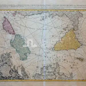 Carta nautica della Sicilia, Sardegna e Corsica, Rizzi Zannoni 1762