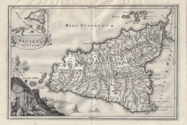 Mappa Sicilia Christopher Cellarius 1703