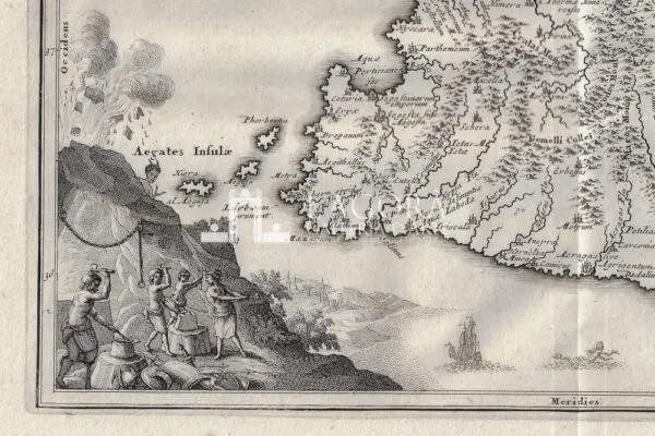 Mappa Sicilia Christopher Cellarius 1703 - Image 2