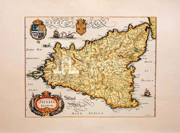 Map of Sicily by Merian