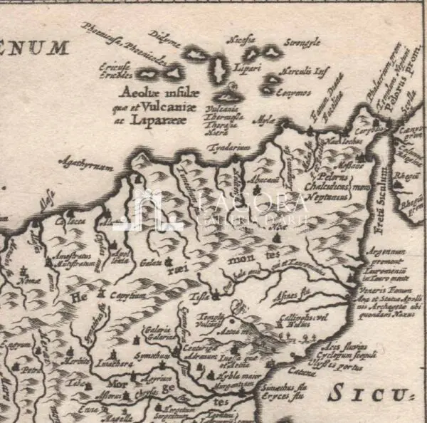 Siciliae Antiquae Tabula - Cluverio - 1661 - Image 3