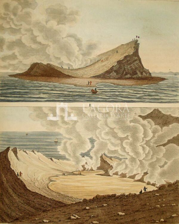 Veduta doppia dell' Isola Ferdinandea, Bertuch