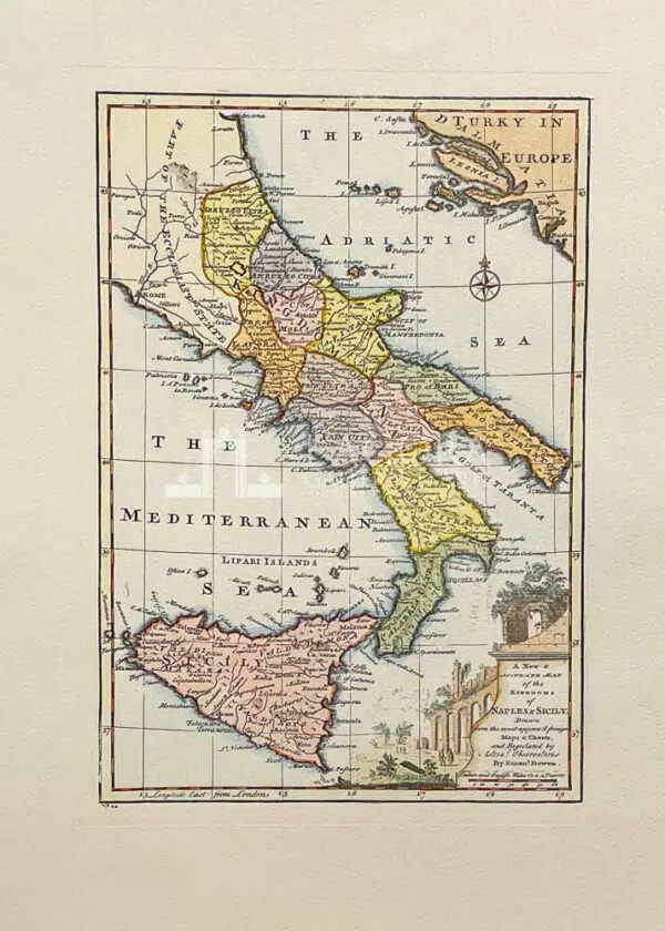A New & Accurate Map of the Kingdoms of Naples & Sicily