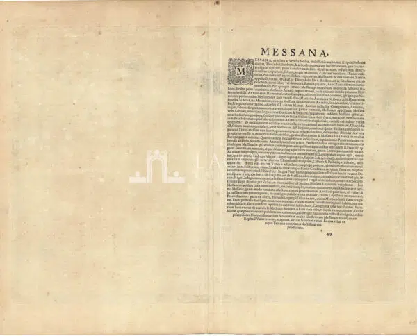 Antique bird's-eye view of Messina, by Georg Braun and Frans Hogenberg. - Image 2