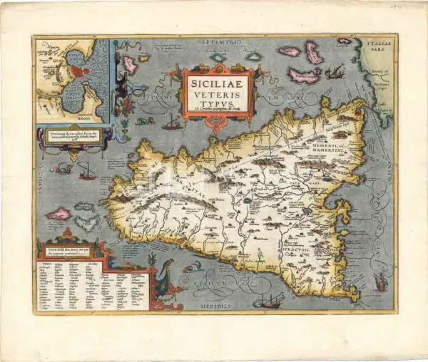Siciliae Veteris Typus - Ortelio 1584