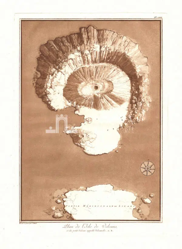 Plan de l'Isle de Volcano di Jean Houël