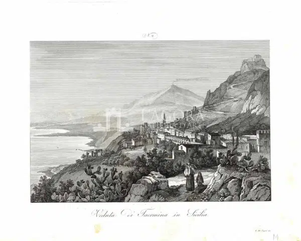 VEDUTA DI TAORMINA IN SICILIA, ZUCCAGNI ORLANDINI