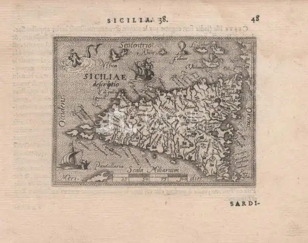 Mappa Sicilia Ortelius Galle 1589