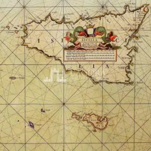 Nieuwe Paskaert van de Zee Kusten van’t Eylandt Sicilia … by J. Van Keulen