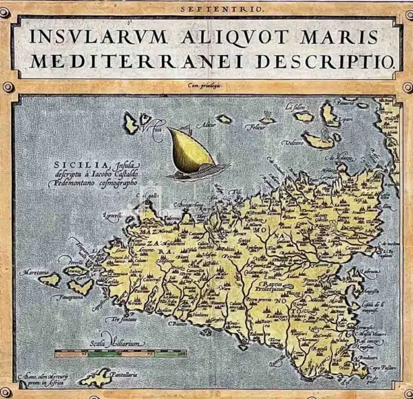 sicily map Abraham Ortelius