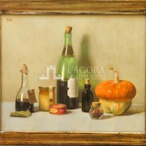 Bottle of old wine and french turban – Liliana Totaro