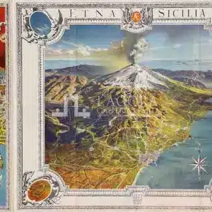 Etna Sicilia di Heinrich Caesar Berann