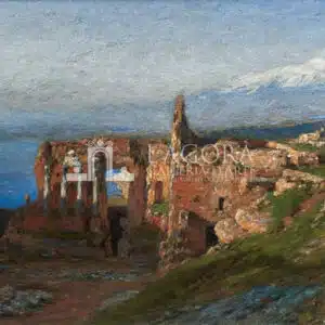 Veduta dell’ Etna dal Teatro antico di Taormina, Otto Geleng