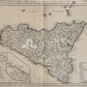 CARTE DE L’ISLE ET ROYAUME DE SICILE